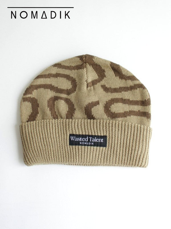 25/26モデル WT JACQUARD BEANIE #BEIGE/BROWN｜NOMADIK