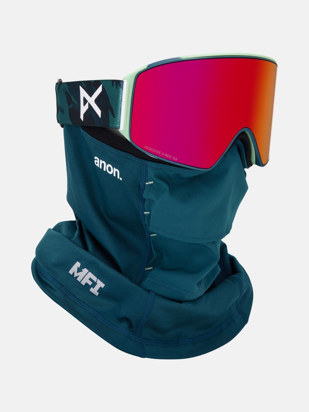 25/26モデル M4 Goggles (Cylindrical) + Bonus Lens + MFI Face Mask #Family Tree/Perceive Sunny Red [203541]｜ANON