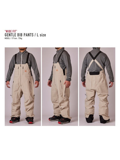 24/25モデル GENTLE BIB PANTS WIDE FIT #BEIGE｜unfudge outerwear