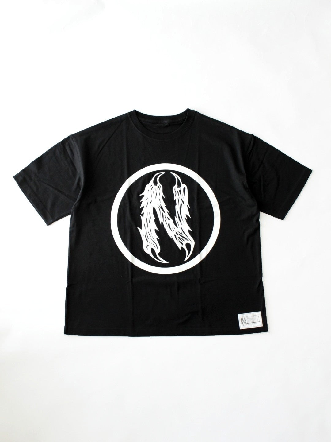 N ロゴ 5.6オンス ビッグシルエット Ｔ #BLACK｜NUT-BUTTER