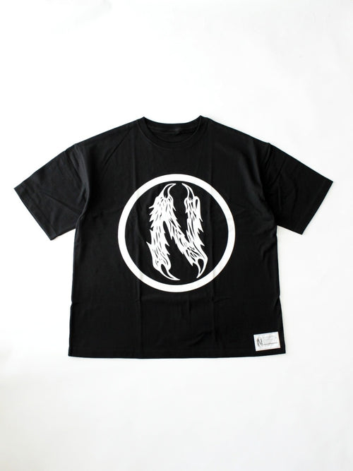 N ロゴ 5.6オンス ビッグシルエット Ｔ #BLACK｜NUT-BUTTER