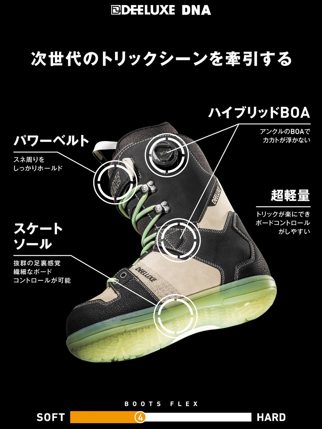 25/26モデル D.N.A. #ESSENTIAL BLACK [572452-1000/9081]｜DEELUXE【W_10】