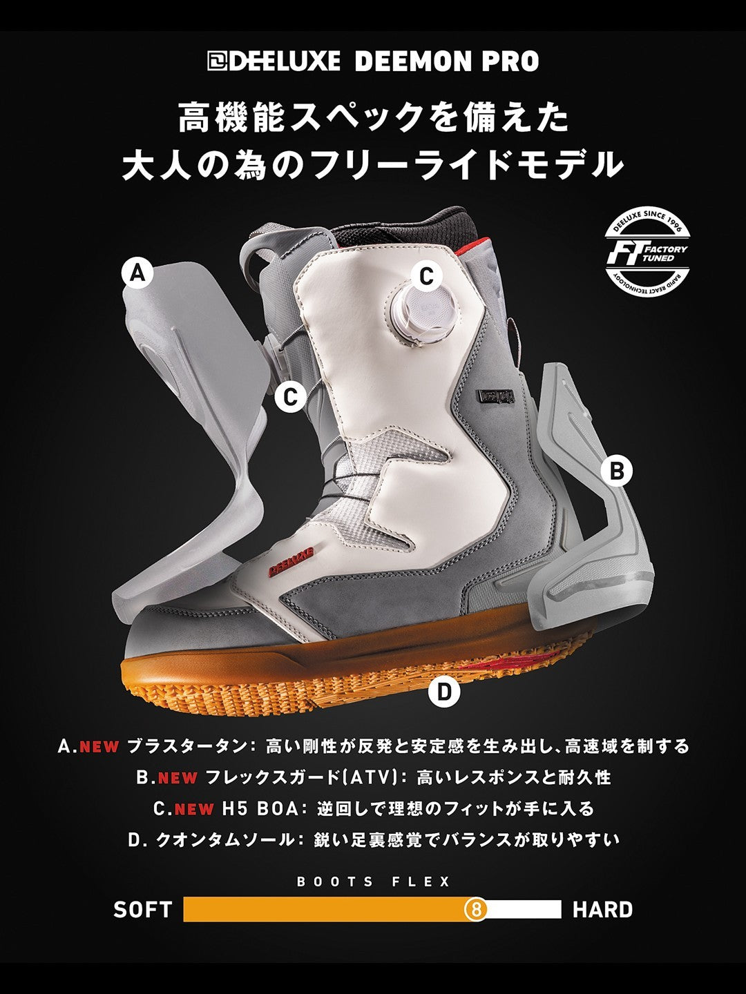 【Men】26/27モデル DEEMON PRO S4 #INDOOR WHITE [572612-1000]｜DEELUXE