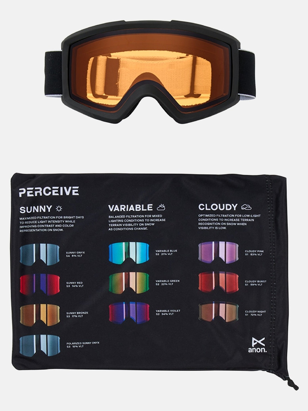 25/26モデル Helix 2.0 Goggles Non-Mirror #BLACK/AMBER [185291]｜ANON