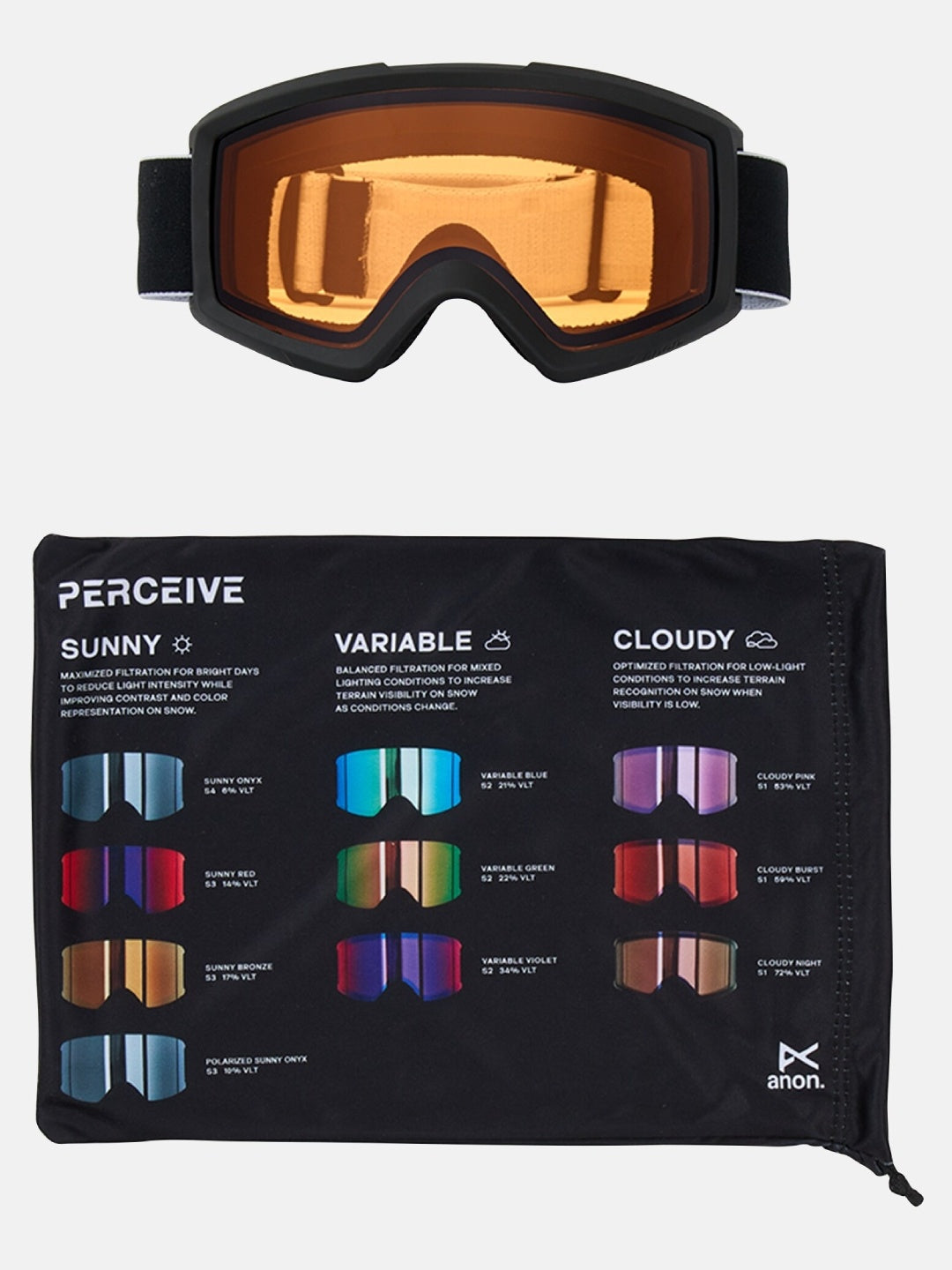 25/26モデル Helix 2.0 Goggles Non-Mirror #BLACK/AMBER [185291]｜ANON