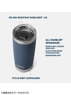 20 oz TUMBLER #STAINLESS [21070060020]｜YETI