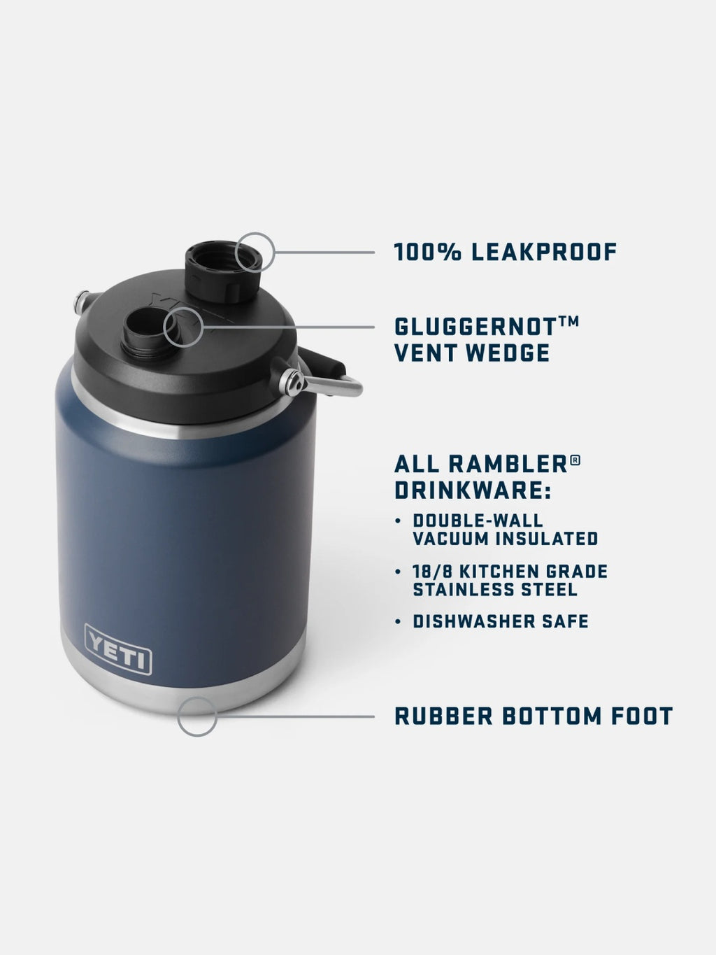 Rambler Half Gallon Jug #NAVY [21070140015]｜YETI