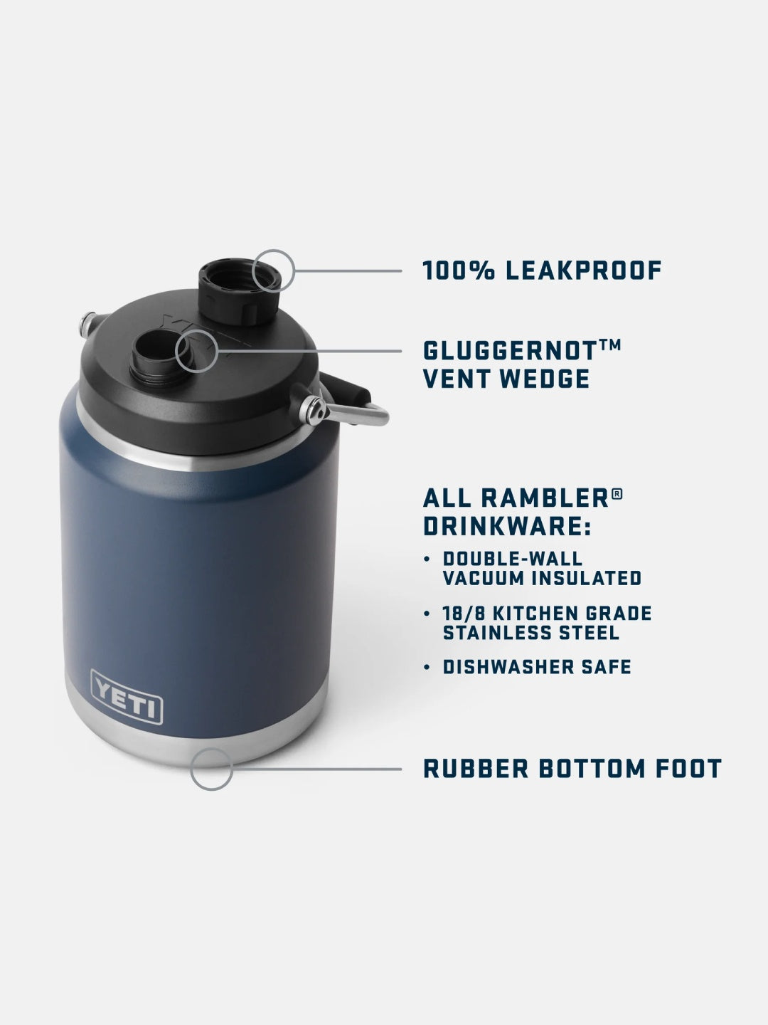 Rambler Half Gallon Jug #NAVY [21070140015]｜YETI