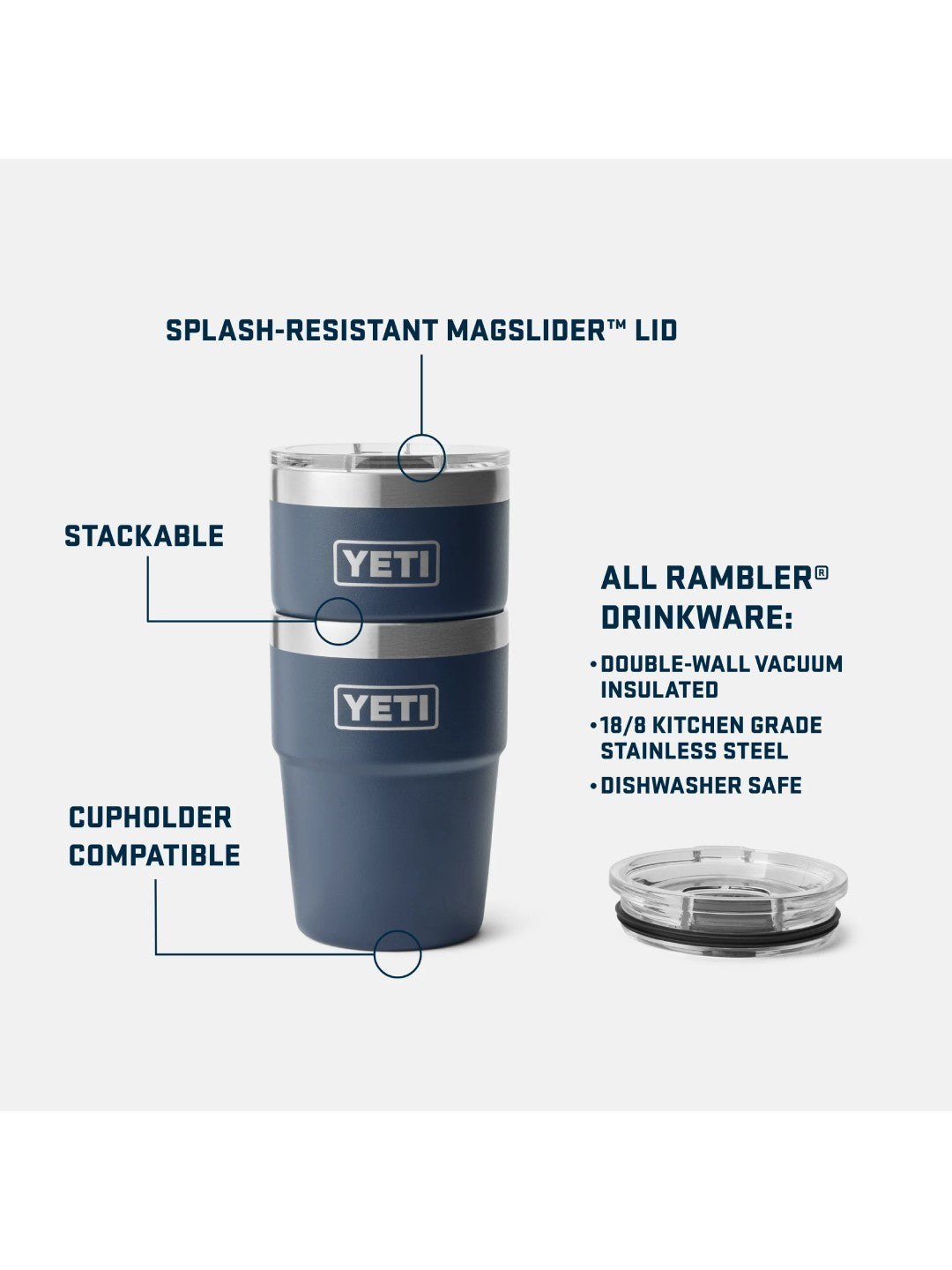 16 oz STACKABLE CUP #STAINLESS [21071503908]｜YETI
