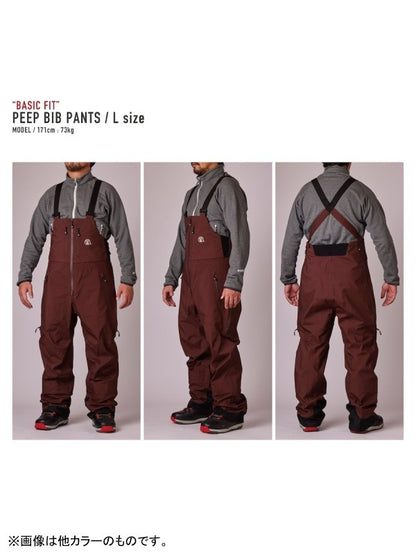 24/25モデル PEEP BIB PANTS BASIC FIT #BURGUNDY｜unfudge outerwear