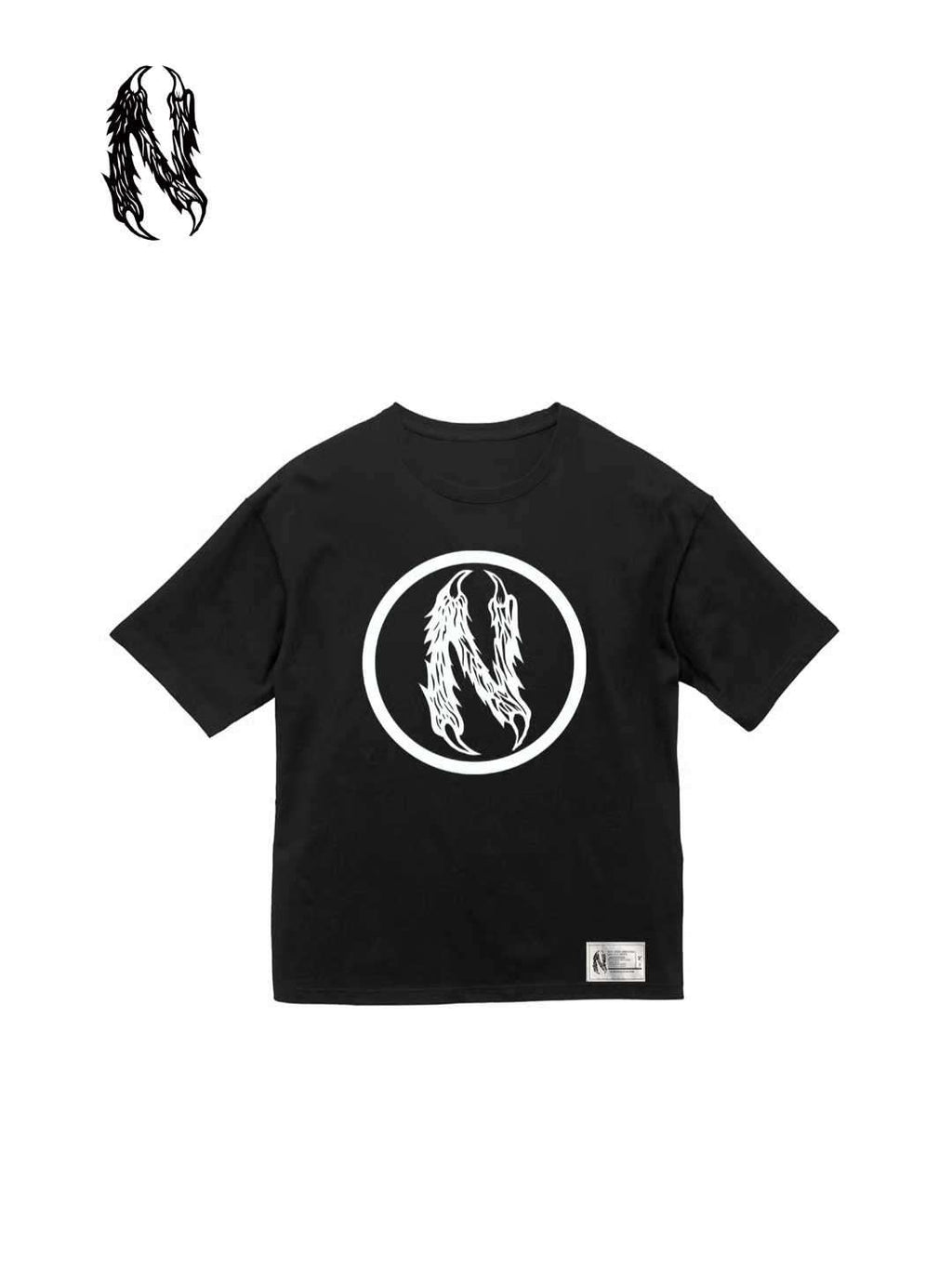 N ロゴ 5.6オンス ビッグシルエット Ｔ #BLACK｜NUT-BUTTER
