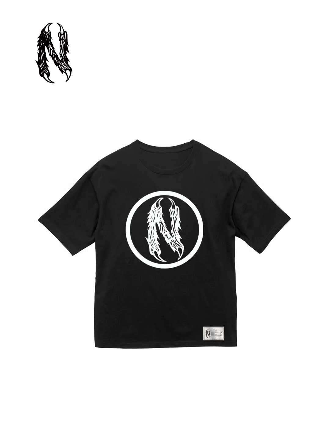 N ロゴ 5.6オンス ビッグシルエット Ｔ #BLACK｜NUT-BUTTER