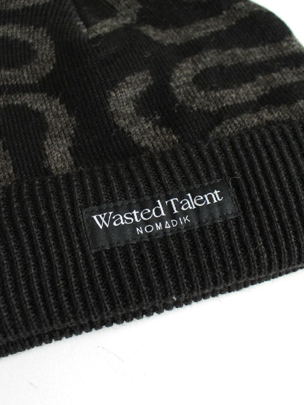 25/26モデル WT JACQUARD BEANIE #BLACK/GRAY｜NOMADIK