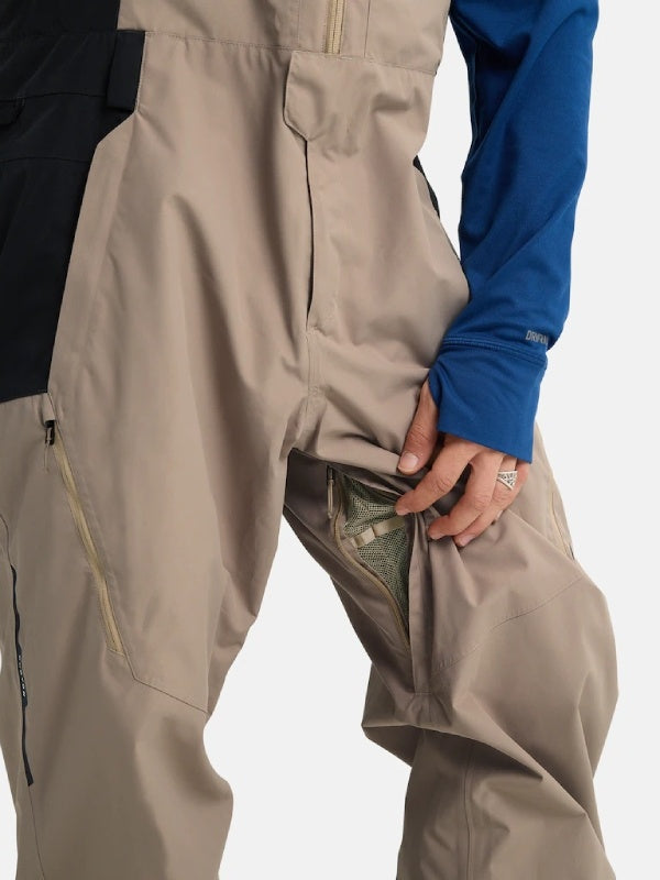 25/26モデル Men's Reserve 2L Relaxed Bib Pants #SUMMIT TAUPE/TRUE BLACK [302691]｜BURTON