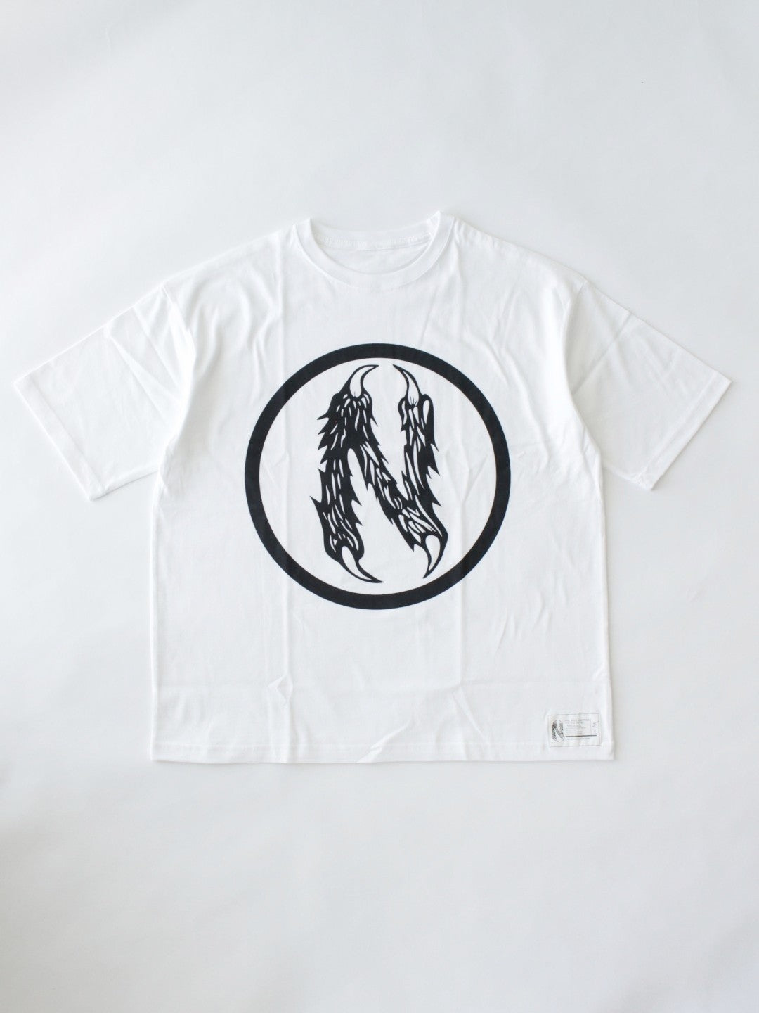 N ロゴ 5.6オンス ビッグシルエット Ｔ #WHITE｜NUT-BUTTER