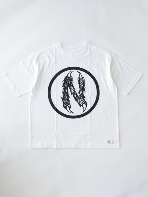 N ロゴ 5.6オンス ビッグシルエット Ｔ #WHITE｜NUT-BUTTER
