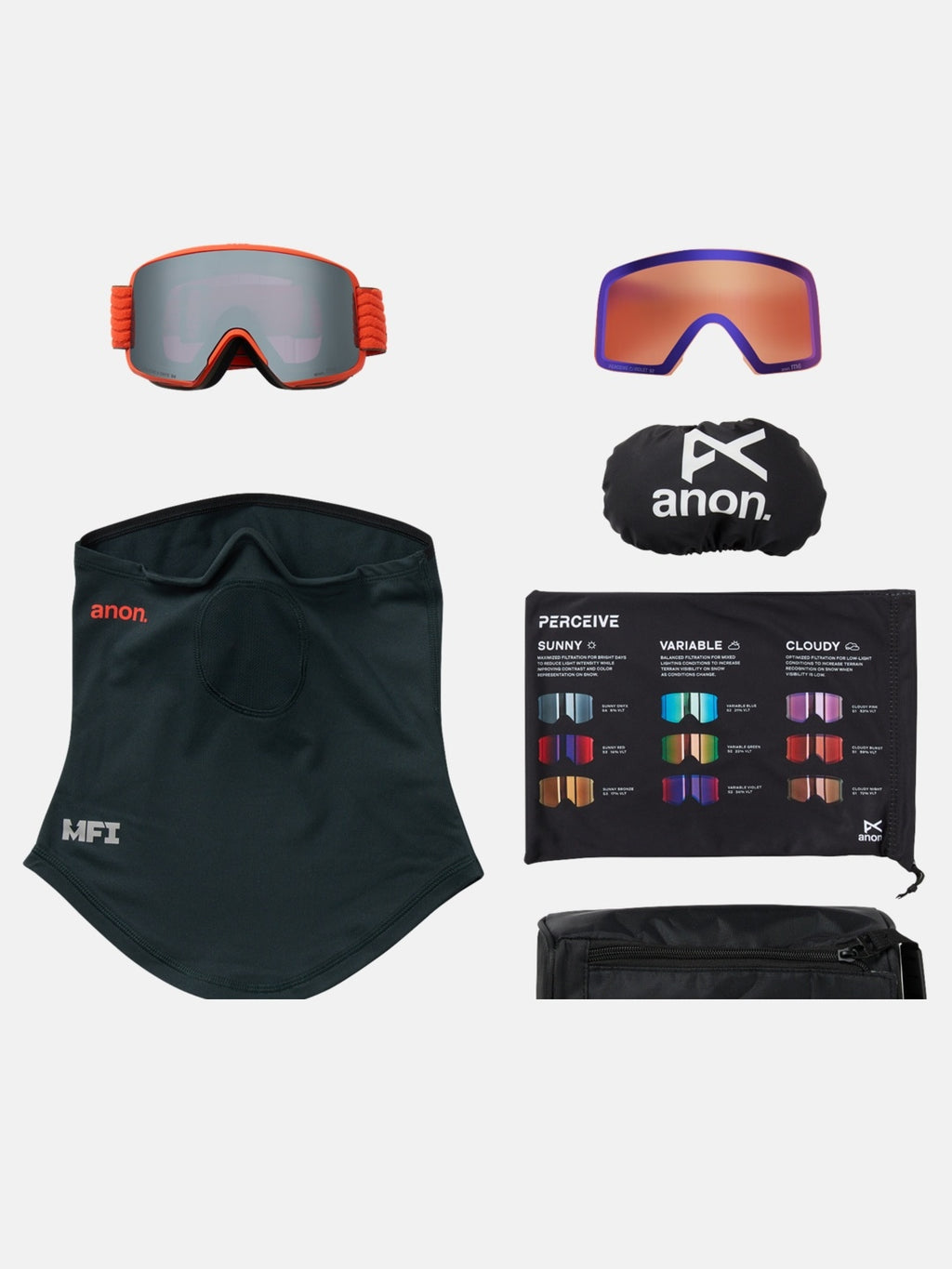 25/26モデル M6 Goggles + Bonus Lens + MFI Face Mask #Fiesta Red/Perceive Sunny Onyx [305461]｜ANON
