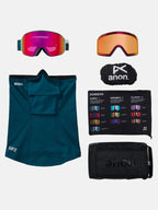 25/26モデル M4 Goggles (Cylindrical) + Bonus Lens + MFI Face Mask #Family Tree/Perceive Sunny Red [203541]｜ANON