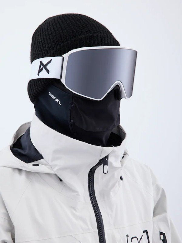M4 Cylindrical Goggles +Bonus Lens+MFI Face Mask #White